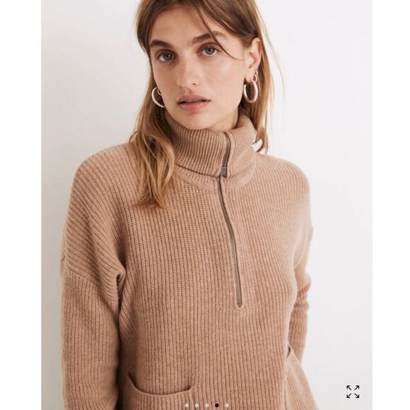 Madewell glenbrook half-zip pullover sweater women's size medium - Picture 2 of 6
